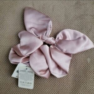 Victoria's Secret blush PINK satin bow scrunchie